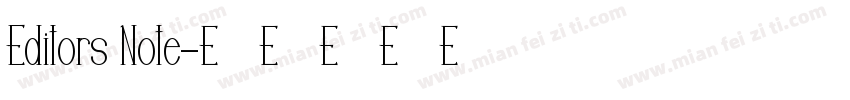 Editors Note字体转换